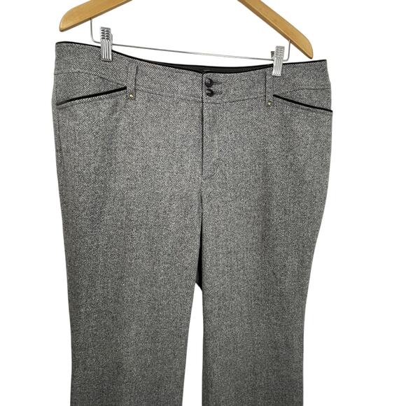 NWT Eddie Bauer Wool Blend Tweed Herringbone Dress Trousers Pants Gray 18 Lined - Picture 9 of 16